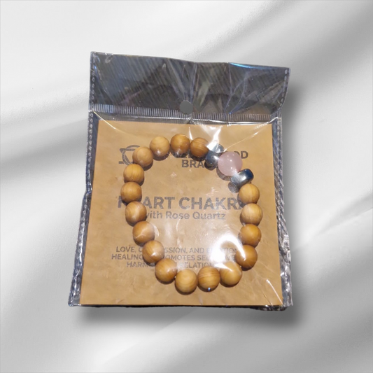 Cedarwood Bracelet - Heart Chakra with Rose Quartz